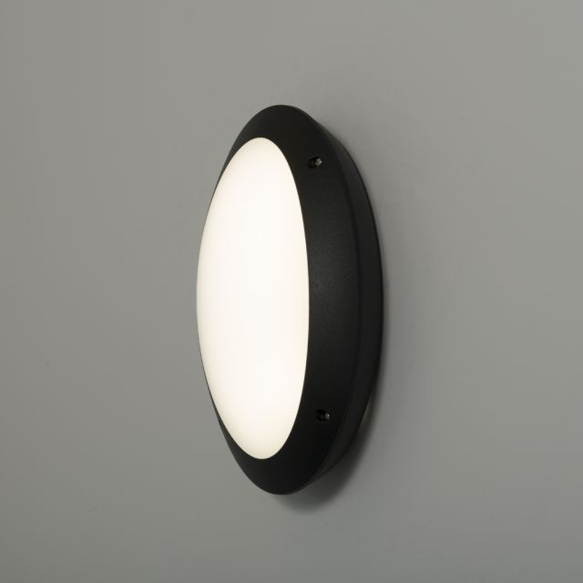 Latina II 12w 4000K LED Oval Plain Bulkhead Black