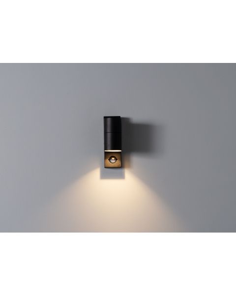 Luso II GU10 Single PIR Wall Light Black