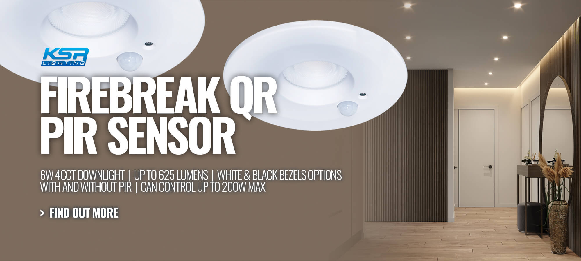 Firebreak QR PIR Sensor Downlight